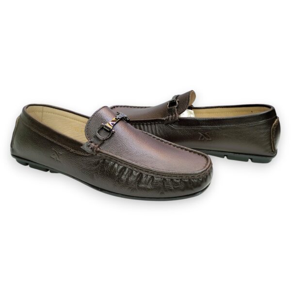 Leather Loafers For Men’s Fashion – Dark Brown (with Buckles) - Image 3