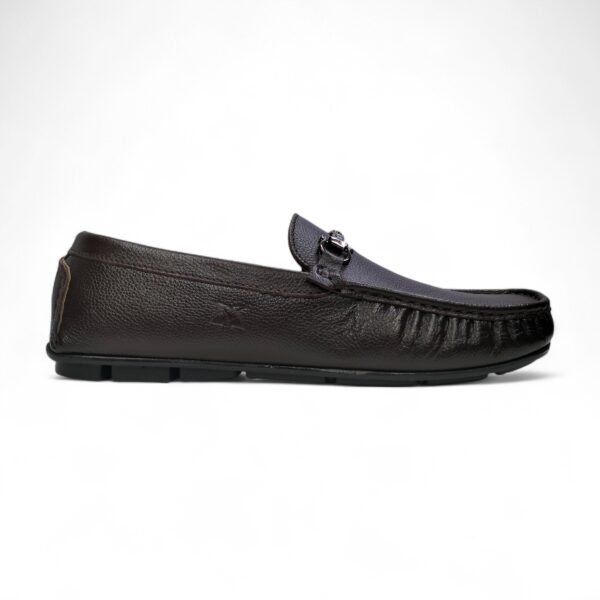 Leather Loafers For Men’s Fashion – Dark Brown (with Buckles) - Image 4
